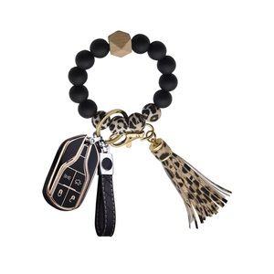 NEW Fashion Keychain Bracelet Silicone Cheetah Print